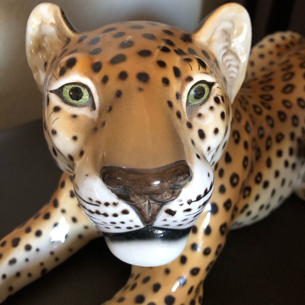 🐆 VTG ItALiAN lE0PArD CErAMiC StAtUe 🐆 - Picture 6 of 14